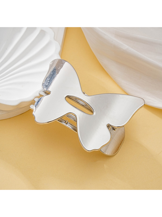 Beau - Silver Tone Butterfly Decorative Hair Clip