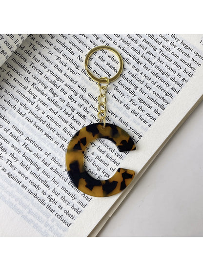 Keypus - Leopard Print Letter Keychain
