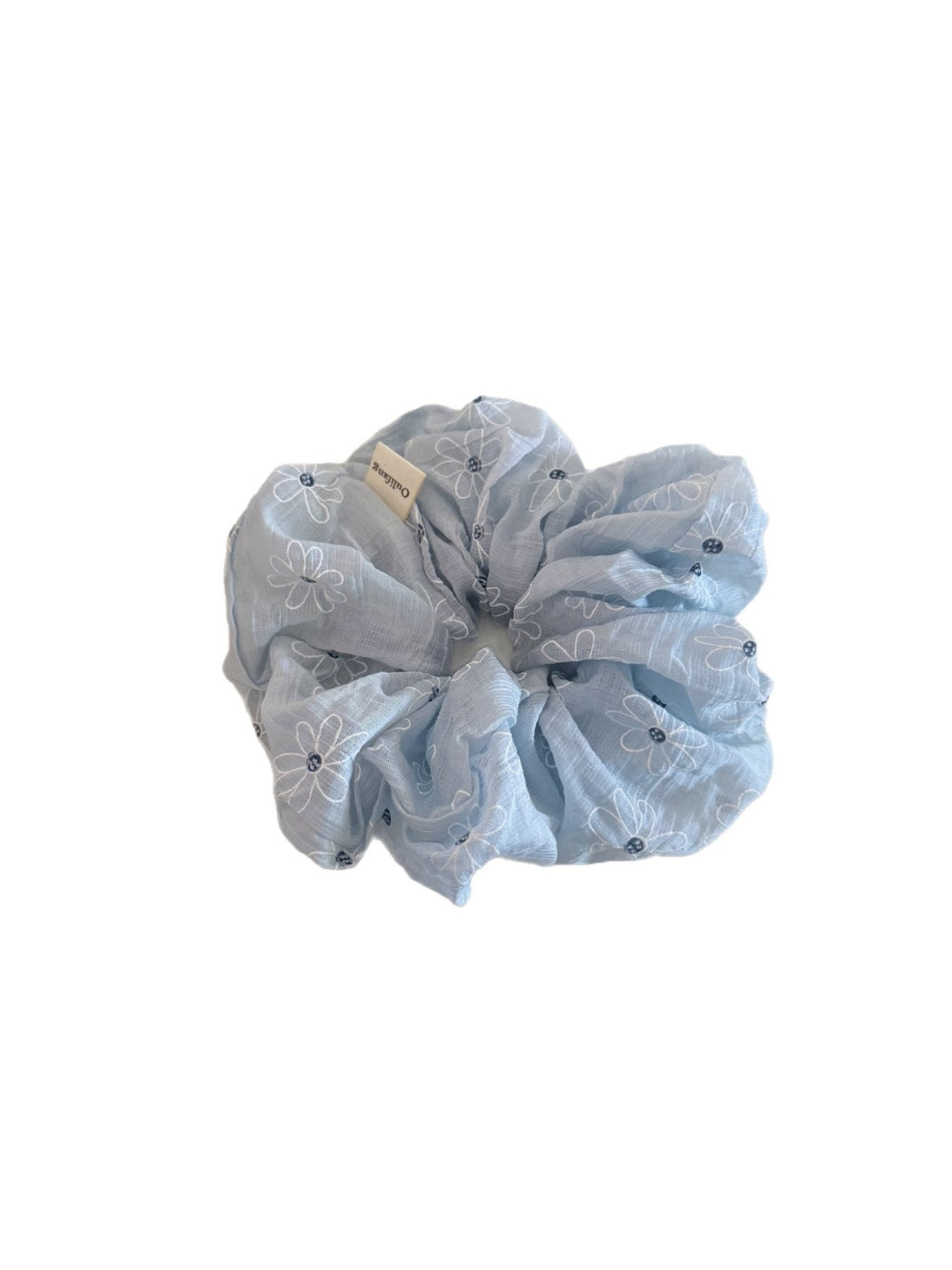 Gifty - Textured Daisy Pattern Polyester Scrunchie
