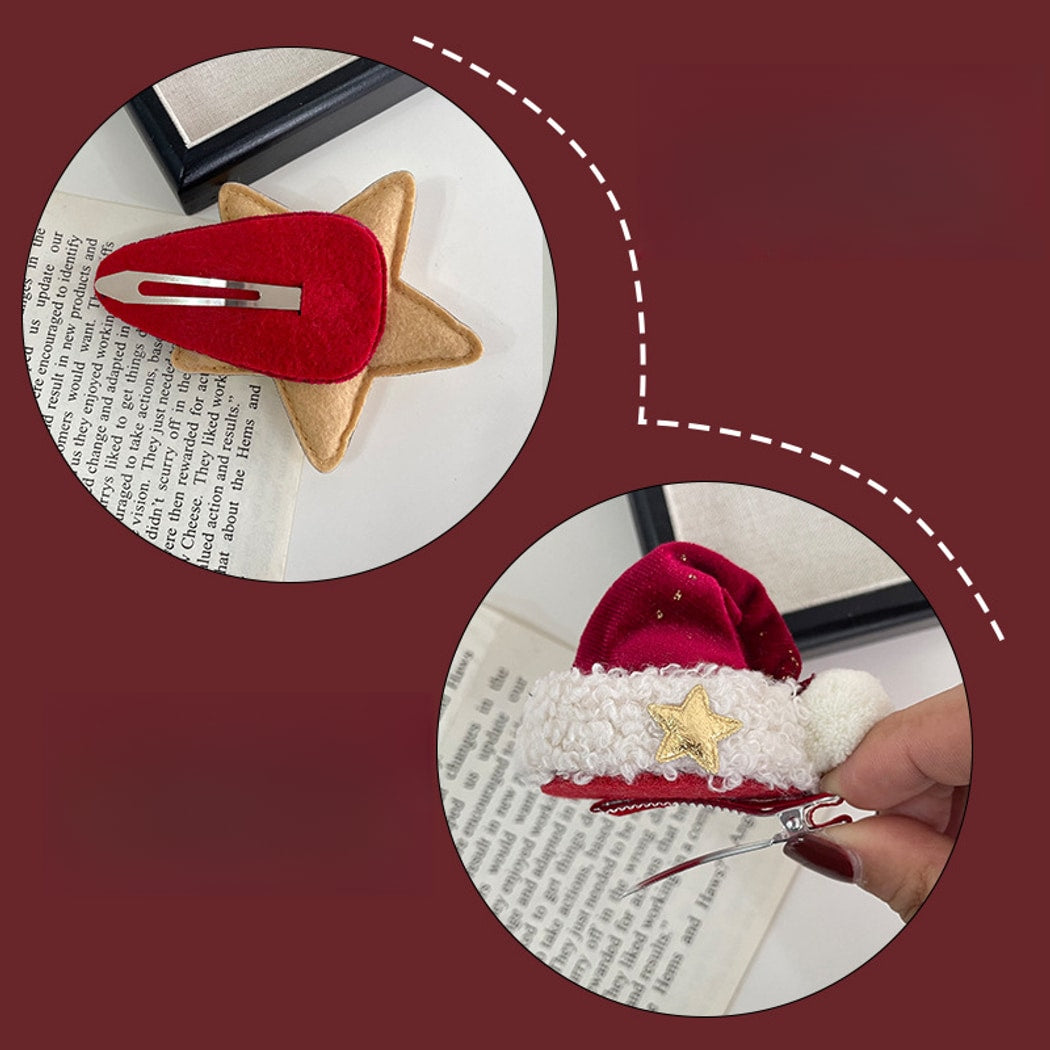 Gifty - Christmas Bow Plush Trim Hair Accessories