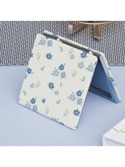 Mirroray - Simple Blue Floral Print Makeup Mirror