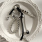 Keypus - Black Bow Beaded Charm Key Ring Keychain