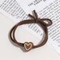 Gifty - Elastic Heart Detail Ponytail Polyester Hair Tie