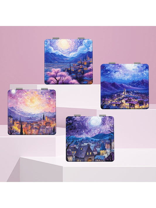 Mirroray - Portable Scenic Print Compact Folding Mirror