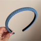 Gifty - Padded Dotted Denim Look Headband
