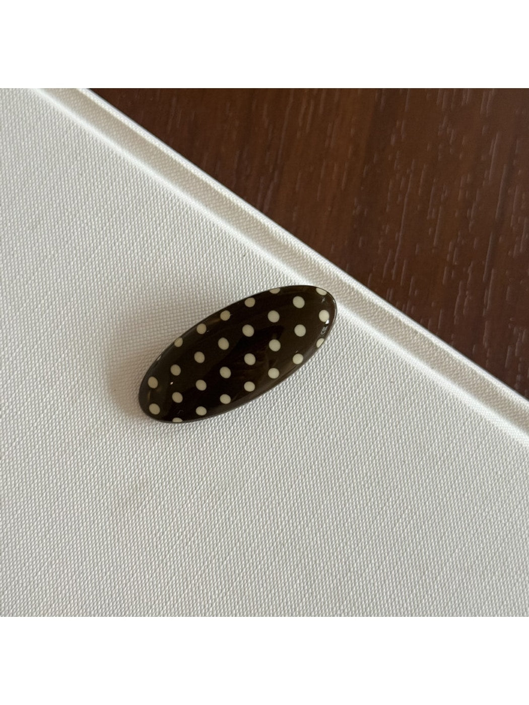 Beau - Oval Polka Dot Acetate Hair Clip