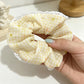 Gifty - Lace Trim Gingham Bow Detail Scrunchie