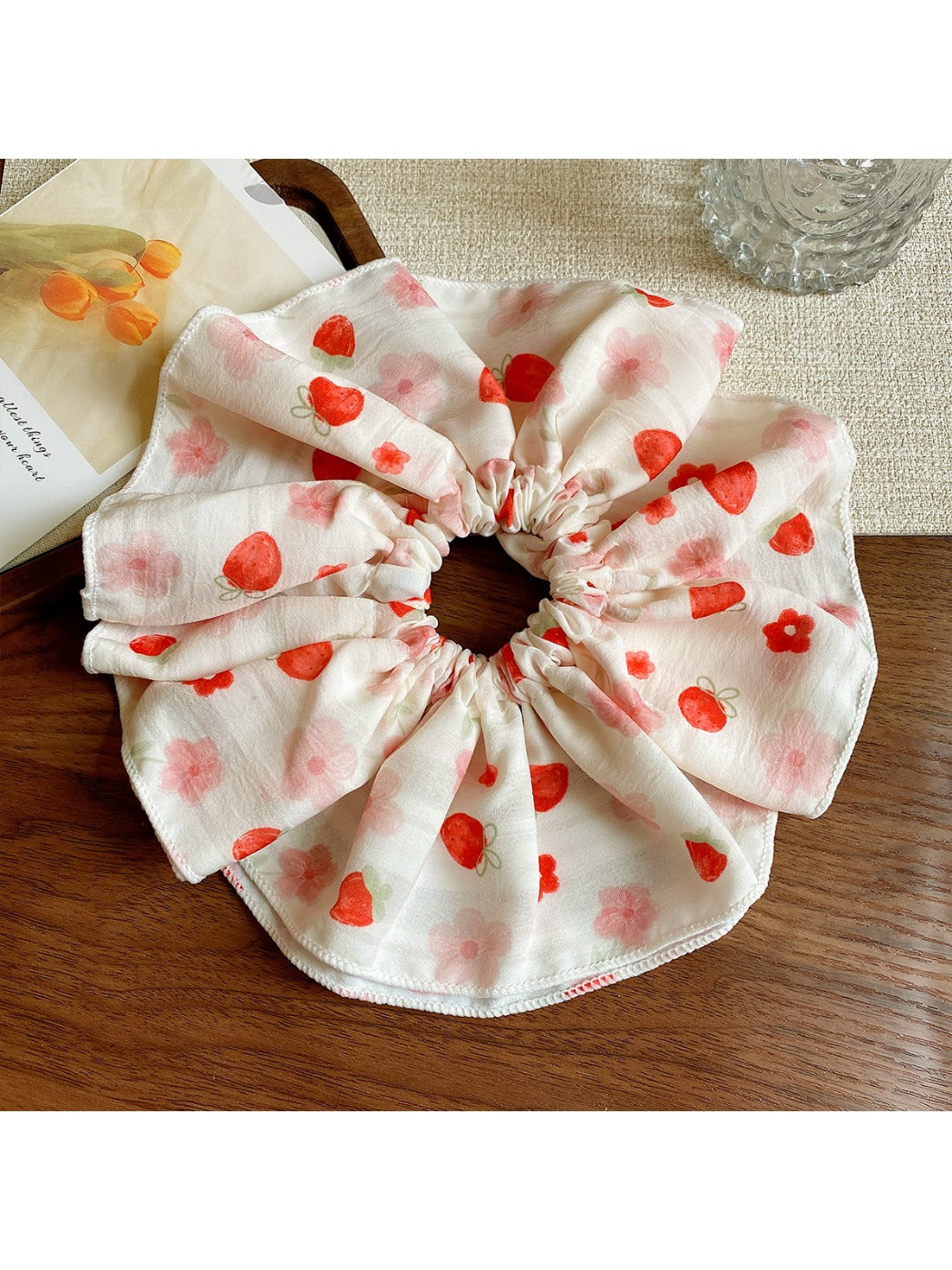 Gifty - Double Layer Floral Scrunchies for Spring