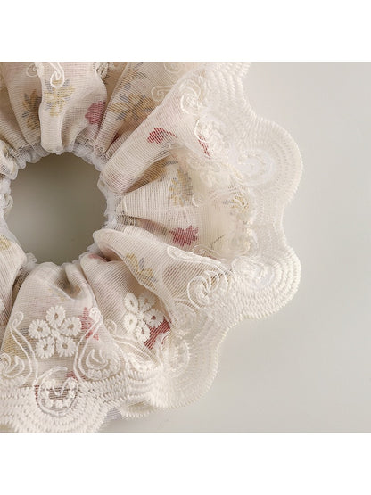 Gifty - Double Layer Embroidered Lace Scrunchie