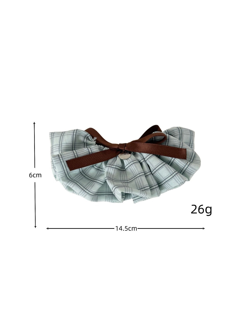 Beau - Pleated Bow Fabric Banana Clip Hair Clip