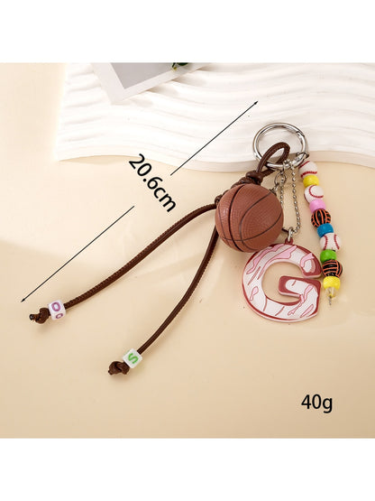 Keypus - Acrylic Sports Ball Letter Bag Charm Keychain