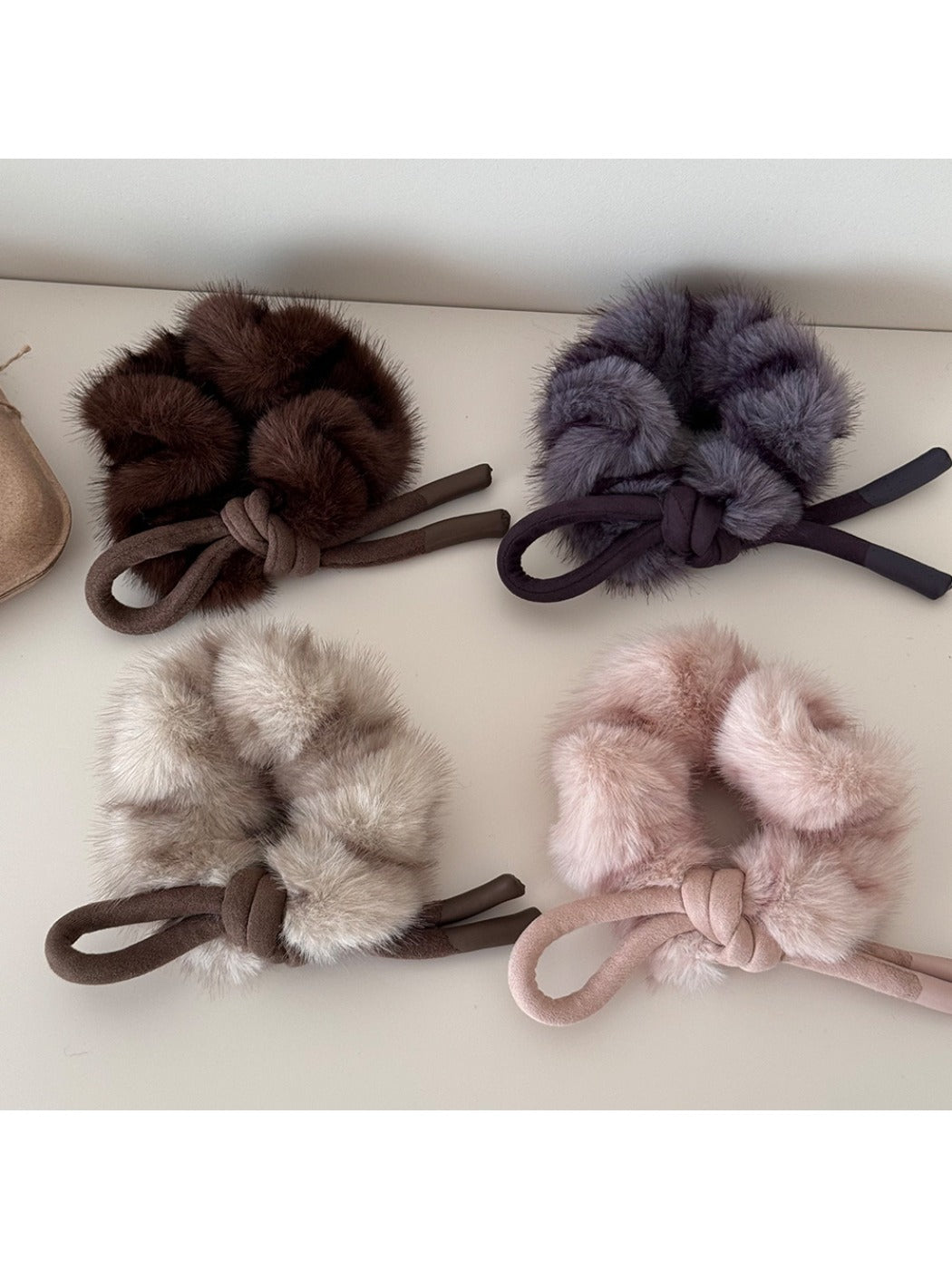 Gifty - Adorable Soft Plush Bow Hair Scrunchies