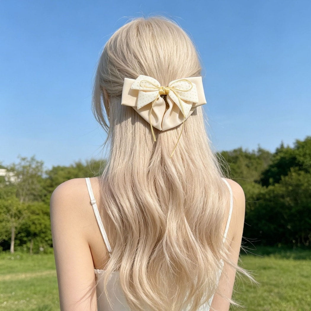 Beau - Elegant Polka Dot Bow Claw Clip