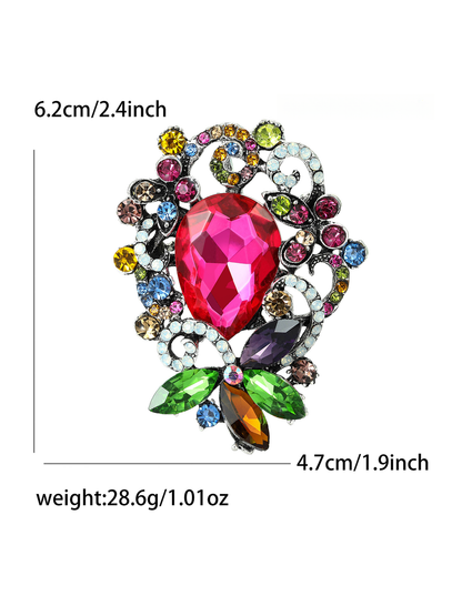 Brovia - Alloy Inlaid Openwork Brooch