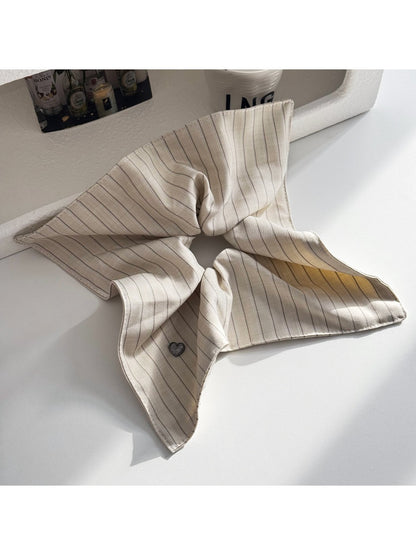 Gifty - Square Scrunchie Hair Tie Striped Fabric