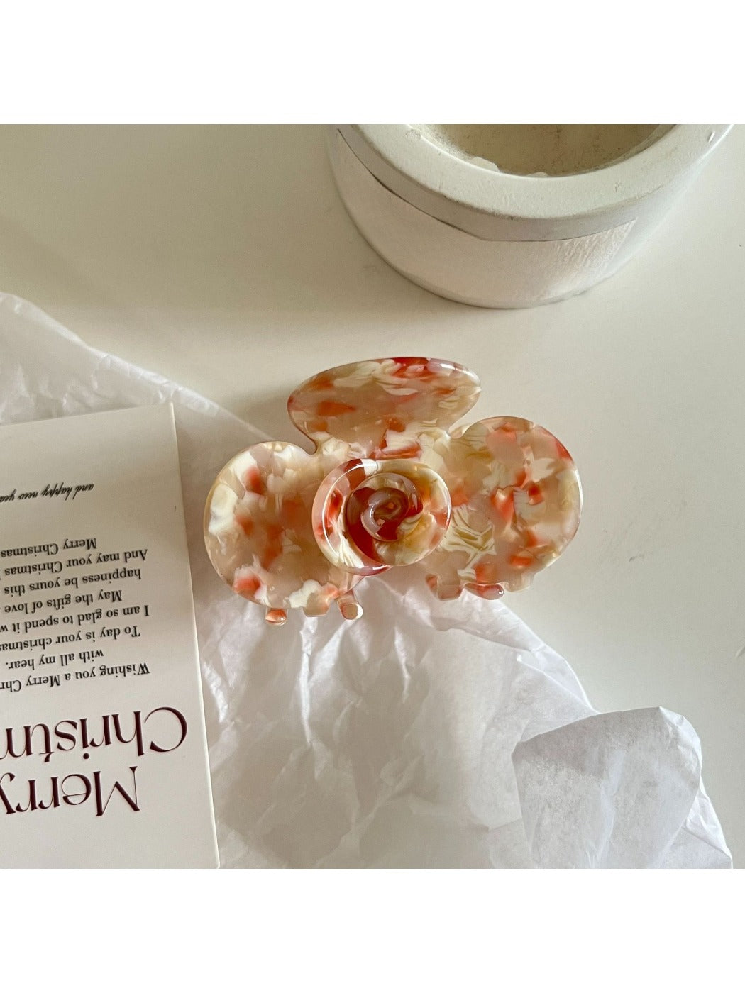 Beau - Minimalist Camellia Shaped Hair Claw Clip
