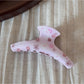 Beau - Flower Print Glossy Acrylic Hair Claw Clip