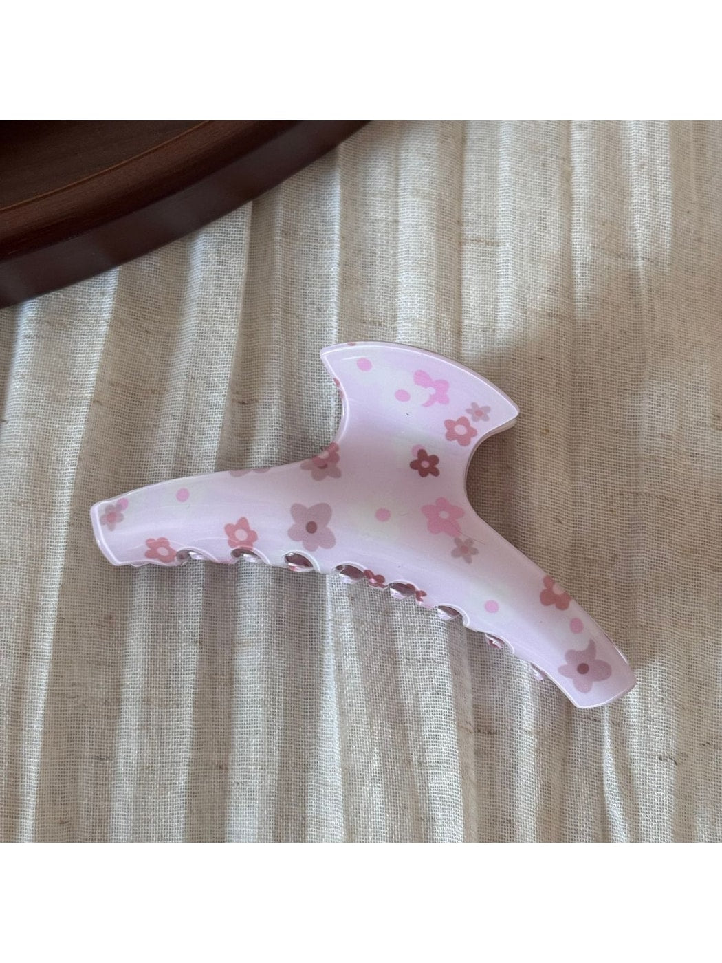 Beau - Flower Print Glossy Acrylic Hair Claw Clip
