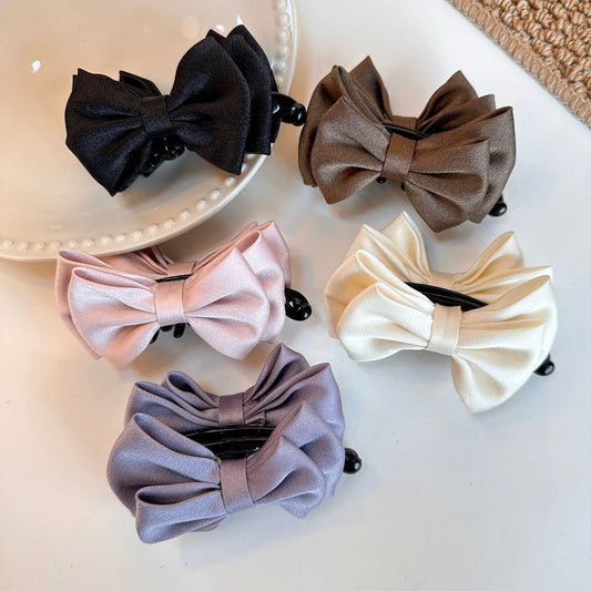 Beau - Elegant Solid Bow Banana Clip