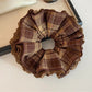 Gifty - Coffee Plaid Lace Hair Scrunchie