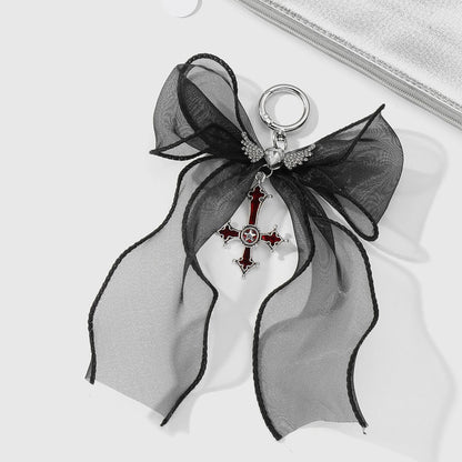 Keypus - Halloween Sheer Bow Cross Keychain