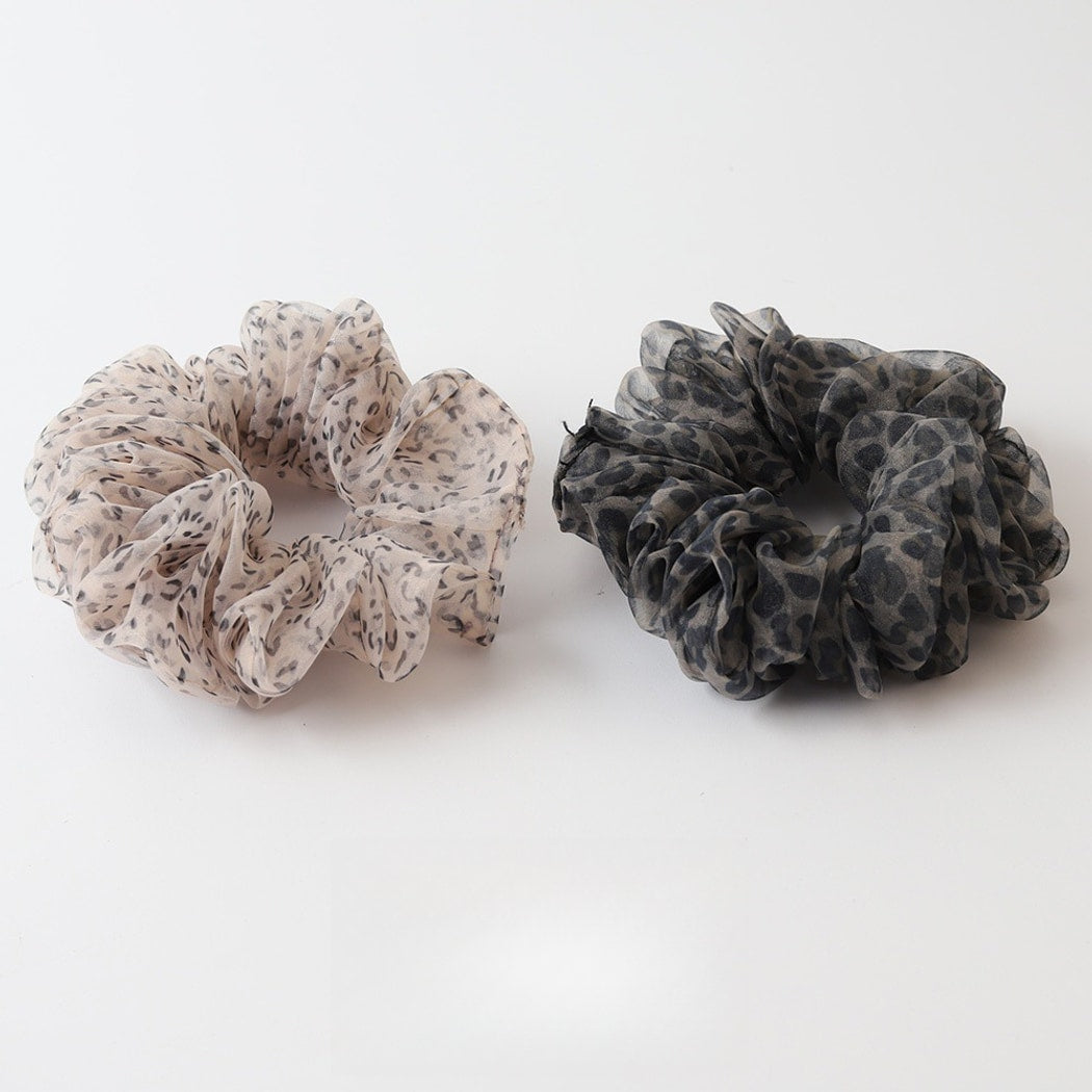 Gifty - Elegant Printed Mesh Ruffle Scrunchie