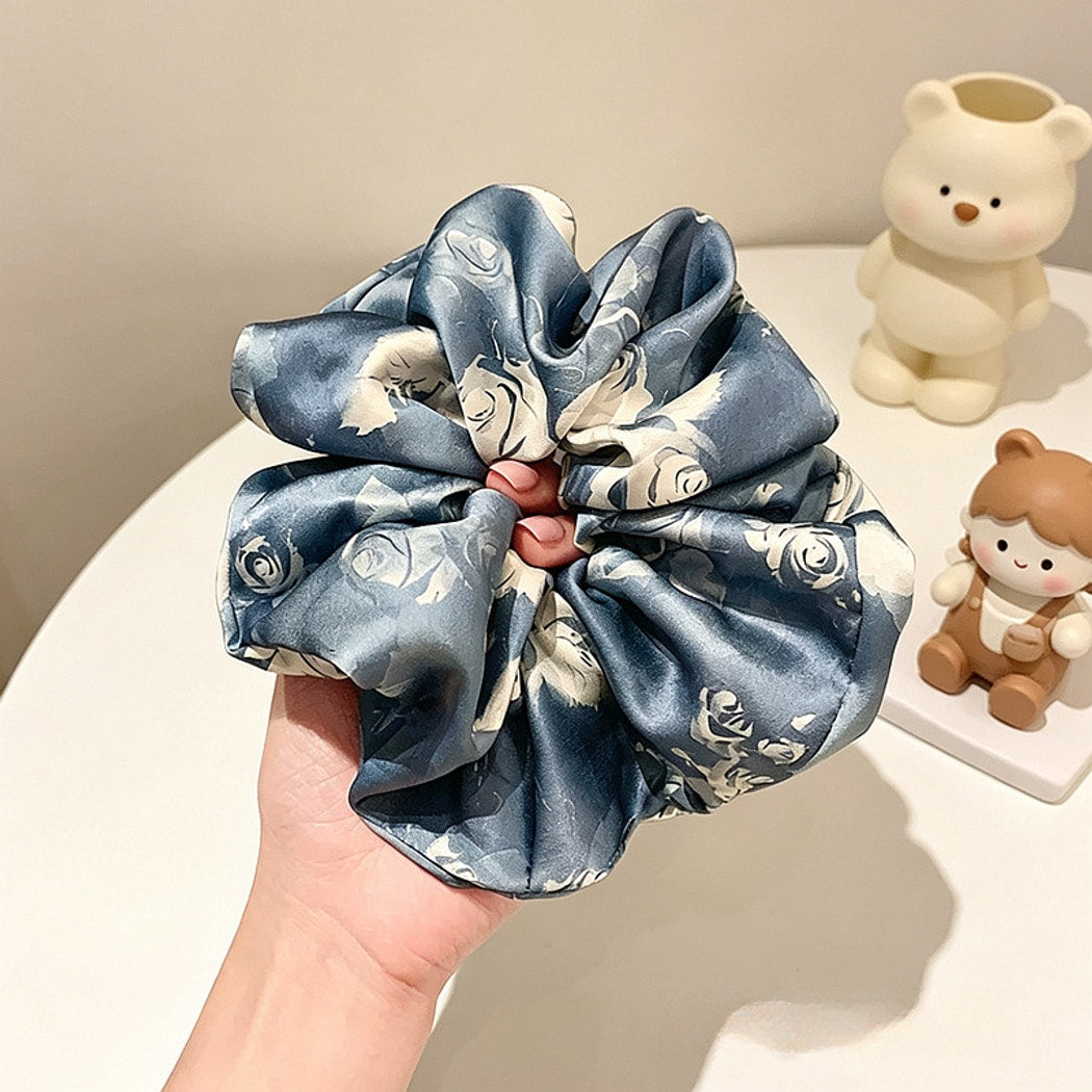 Gifty - Floral Print Polyester Puffy Scrunchie