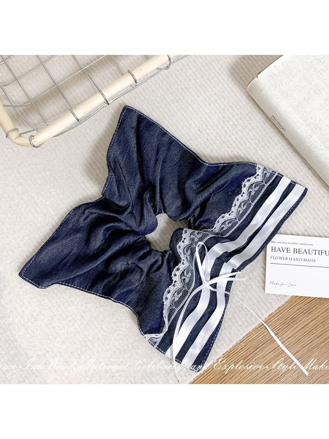 Gifty - Denim Blue Fabric Hair Tie