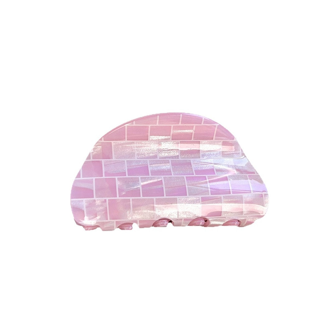 Beau - Plaid PVC Semi-Round Claw Hair Clip