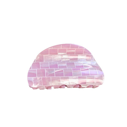 Beau - Plaid PVC Semi-Round Claw Hair Clip