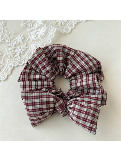 Gifty - Plaid Bow Scrunchie Hair Tie