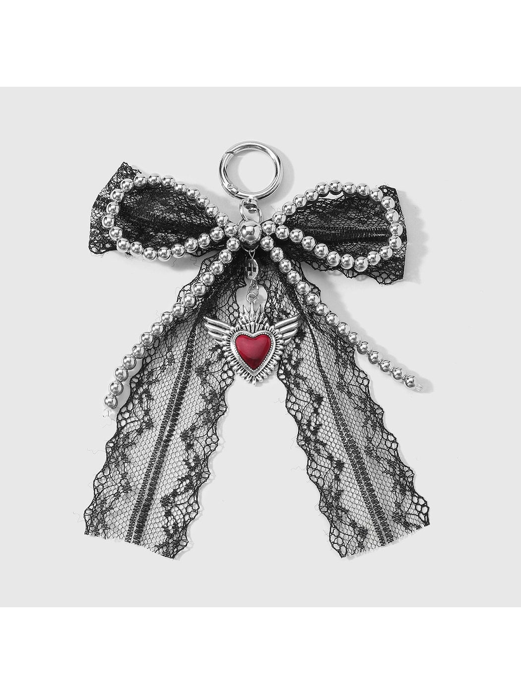 Keypus - Y2K Heart Bow Beaded Bag Charm Keychain