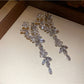 Earedge - Vintage Floral Rhinestone Tassel Earrings