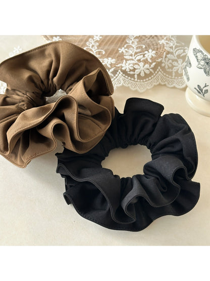 Gifty - Brown Wrinkle Double Scrunchie