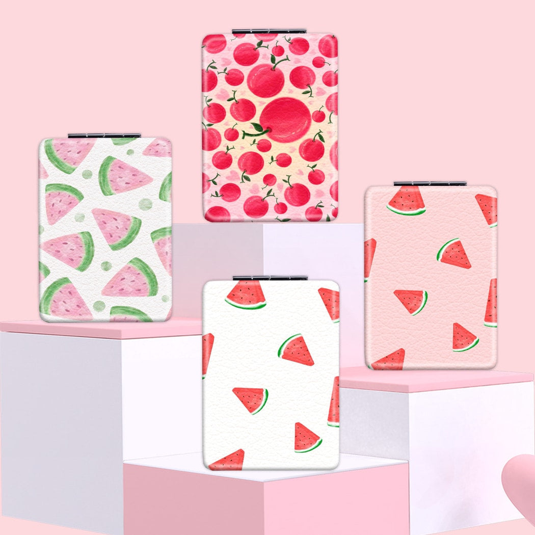 Mirroray - Cartoon Watermelon Print Folding Makeup Mirror