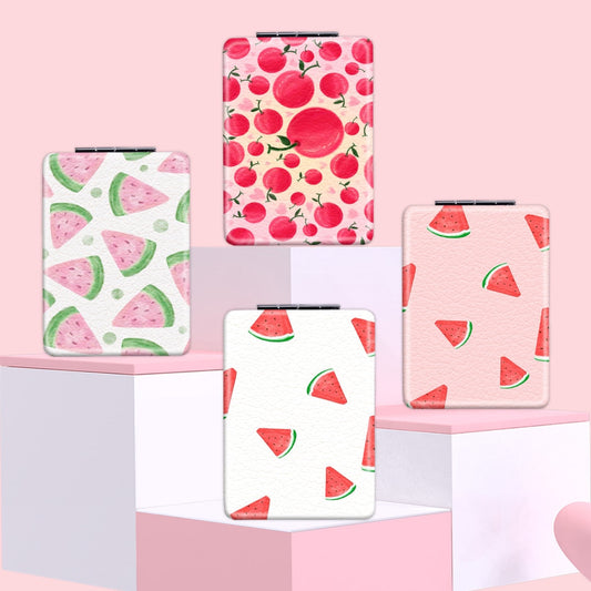 Mirroray - Cartoon Watermelon Print Folding Makeup Mirror