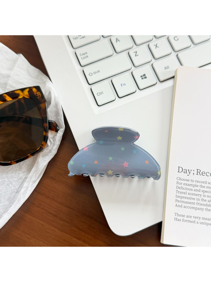 Beau - Star Pattern Glossy Acetate Claw Clip