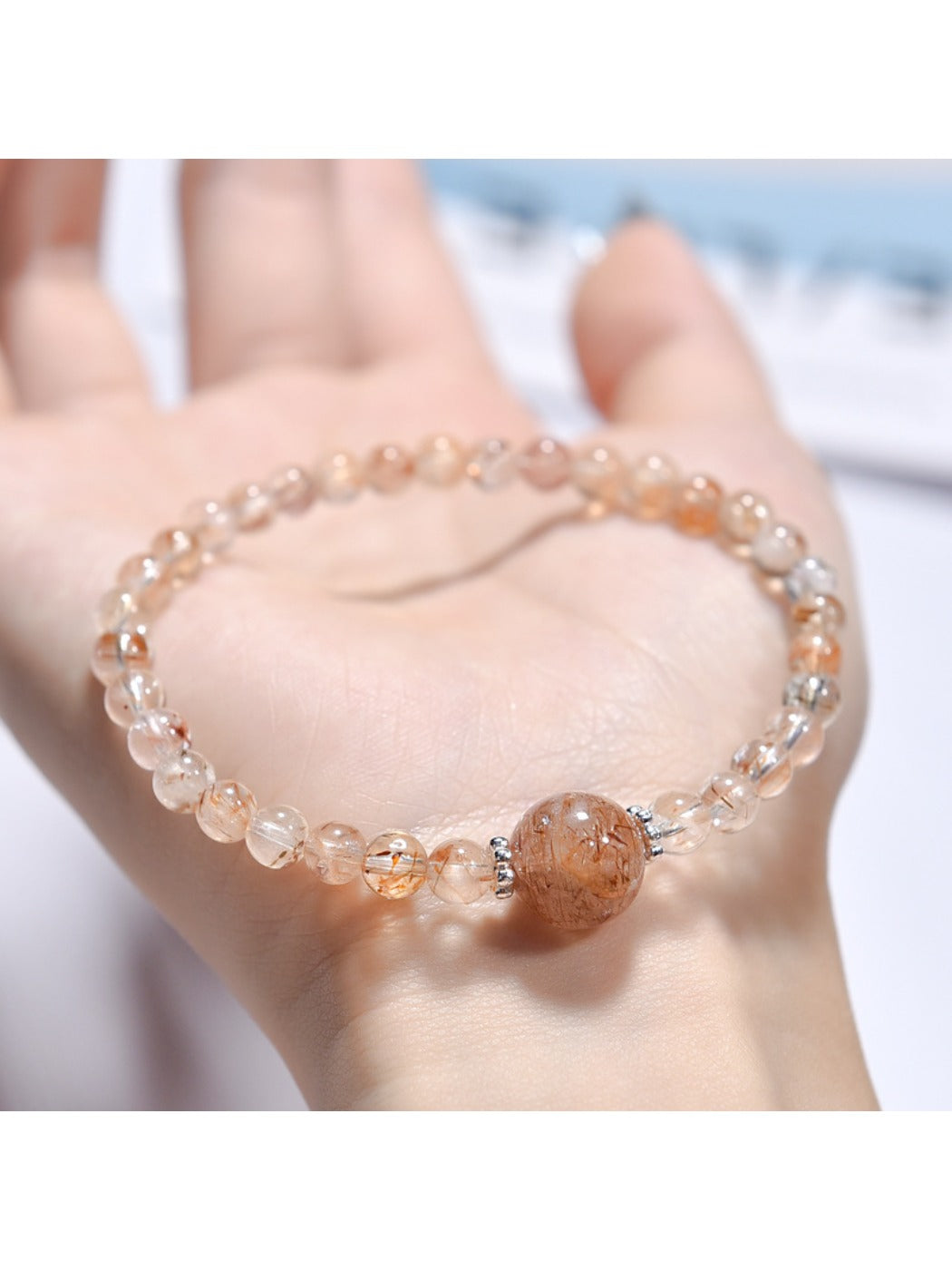 Lovra - Minimalist Color Blocked Crystal Beaded Bracelet