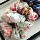 Gifty - Large Floral Satin Fabric Hair Scrunchie