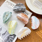 Beau elegant hair claw clip with white cloud pattern on translucent material