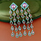 Earedge - Vintage Rhinestone Geometric Tassel Earrings