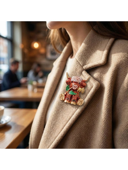 Brovia - Creative Bull Design Detail Alloy Brooch