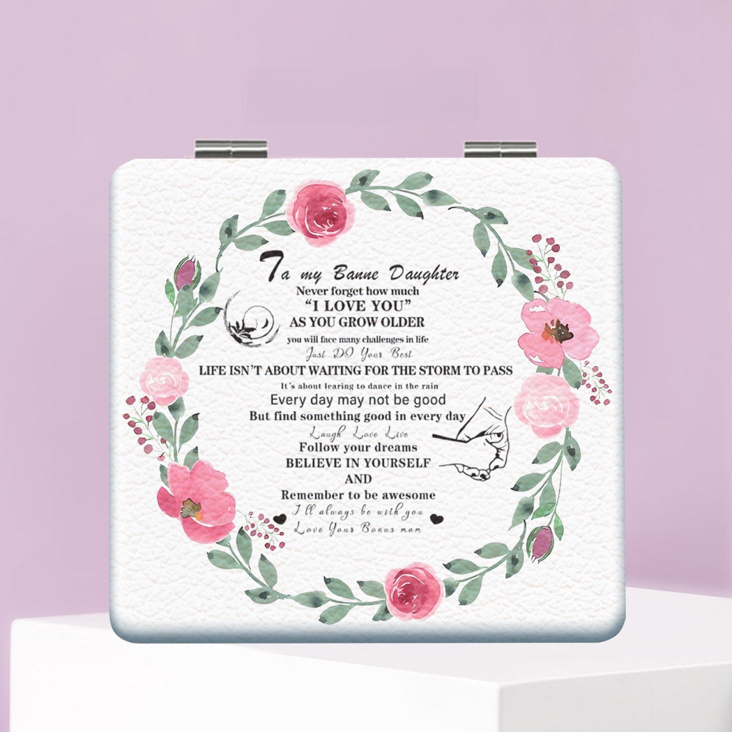 Mirroray - Floral Wreath Foldable Compact Makeup Mirror