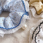 Gifty - Polka Dot Lace Trim Round Scrunchie