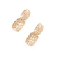 Earedge - Textured Gold Tone Alloy Dangle Earrings