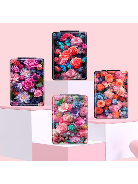 Mirroray - Floral Print Rectangle Makeup Mirror