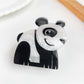 Beau animal hair claw clip with bear design clipped in brown hair