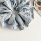 Gifty - Vintage Print Satin Lace Detail Scrunchie