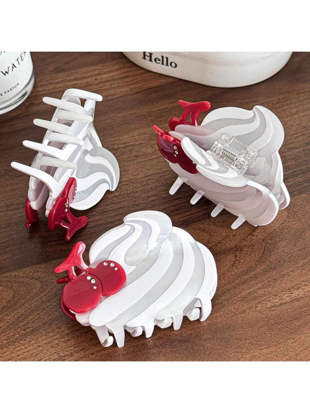 Beau - Acetate Hair Clip Ice Cream Cherry Cute