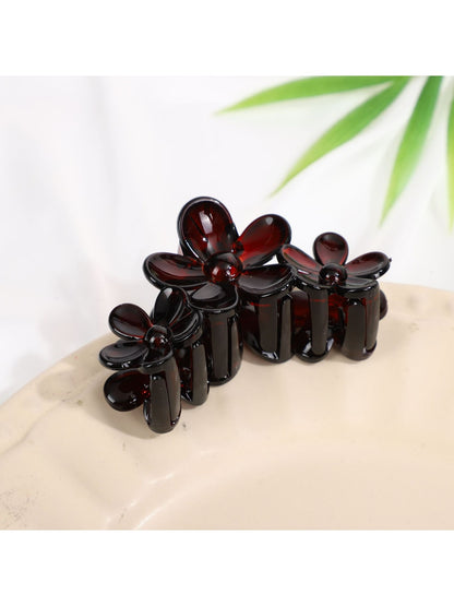 Beau - Glossy Floral Petal Design Hair Claw Clip